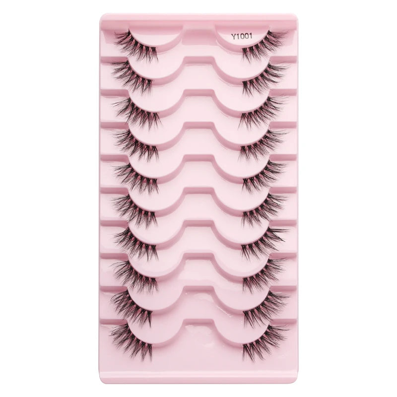 Half Eyelashes False Lashes 10-5 Pairs Cat Eye Eyelashes Eyelash Extension 3D Mink Half Lash Natural Makeup faux Cils maquiagem