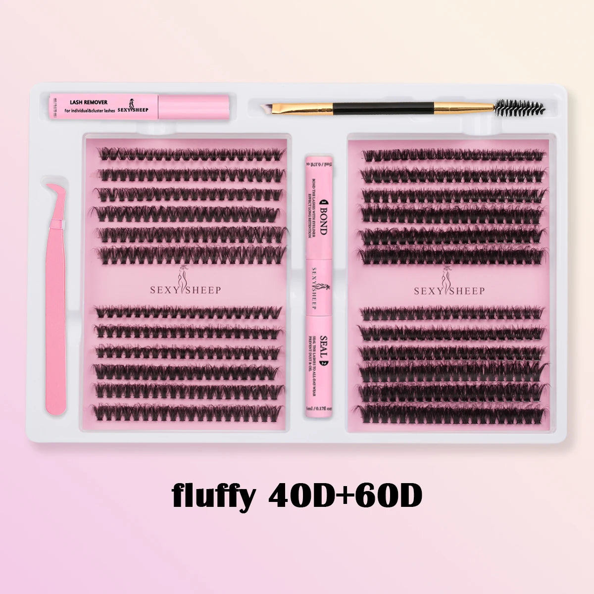 DIY False Eyelashes Clusters Extensions Individual Lashes Cluster Natural Segmented With glue,Remover,lash brush，tweezers