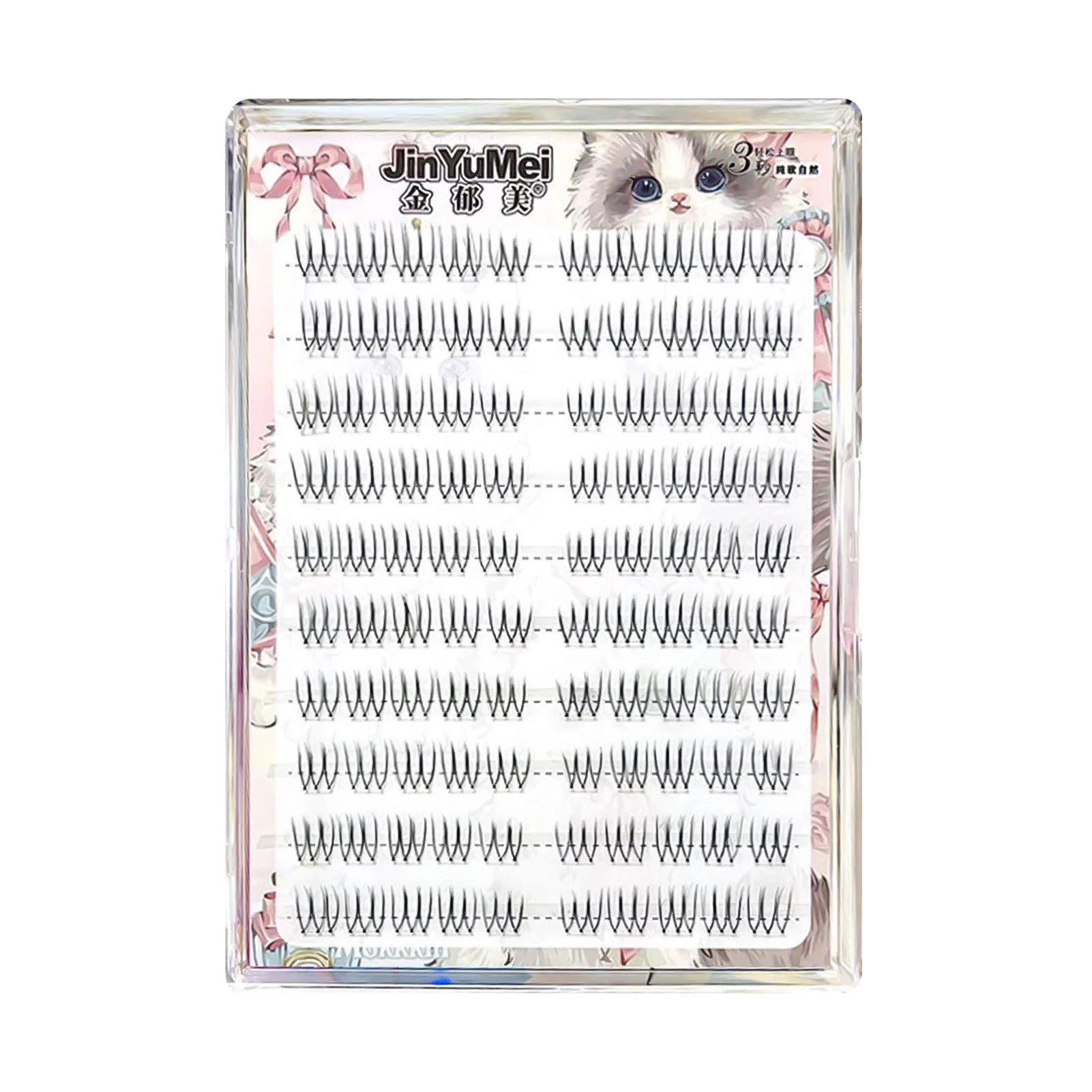 DIY U shaped Resuable Lashes Spiky Cluster Eyelash Extensions For Korean Kpop Girl Eye Makeup Tool 10 Rows