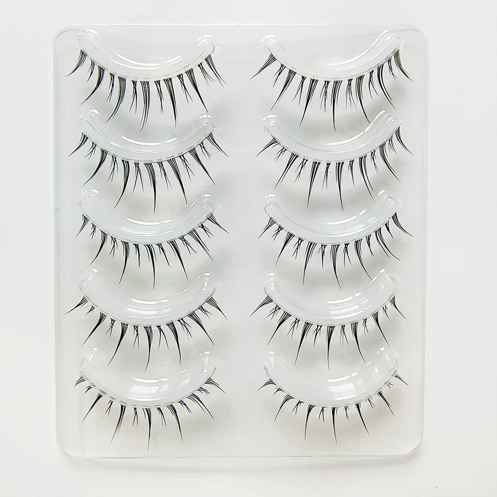 BLINKWAVE manhua lashes 5 Pairs Little Devil Fairy Fairy Eyelash Natural eyelashes Comic Eyes manga lashes korean makeup