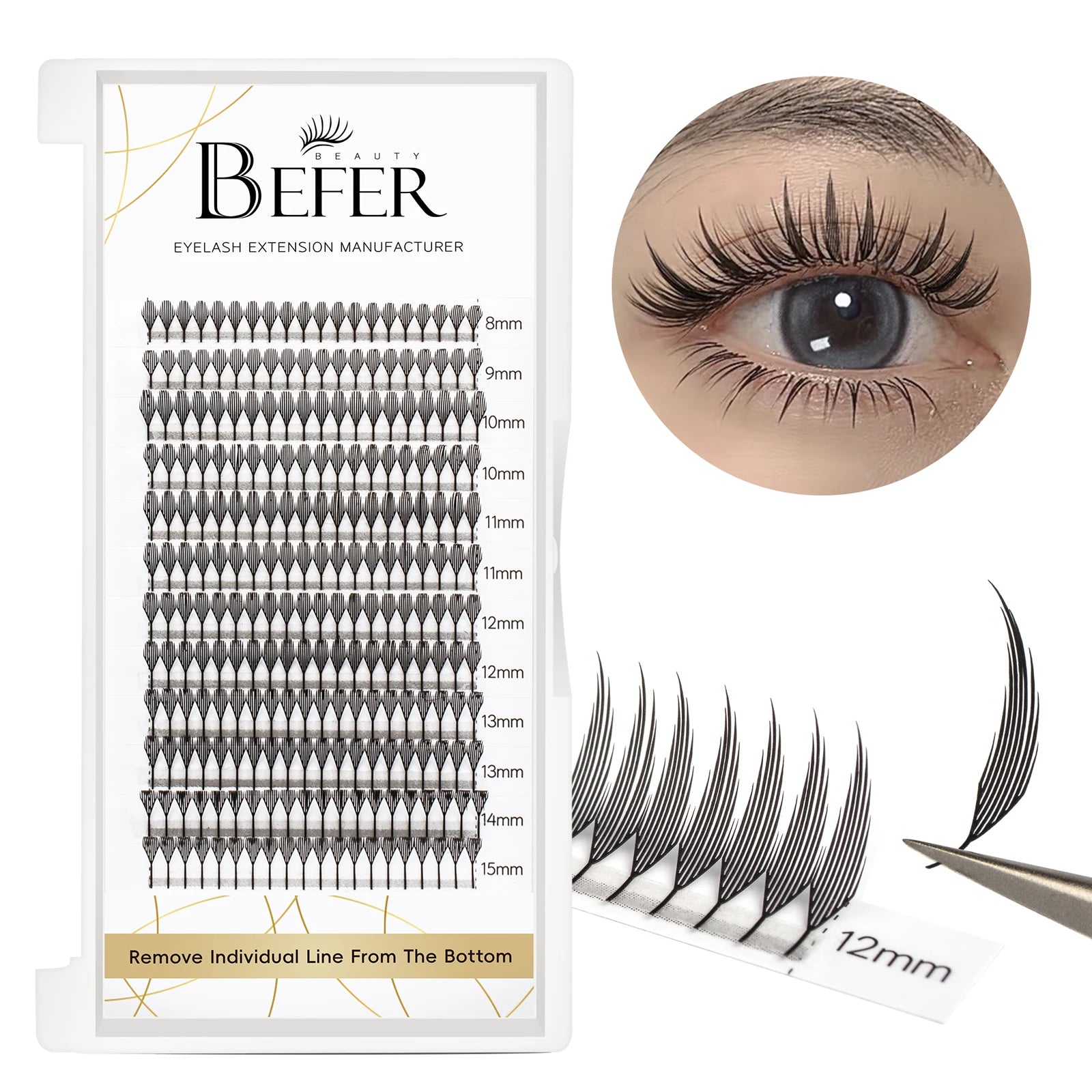 Befer Beauty Anime Lashes 240 Clusters Manga Style Feather Lash Flora Cat Eye Eyelashes 8-15mm C/D Curl Lash Extensions Supplier