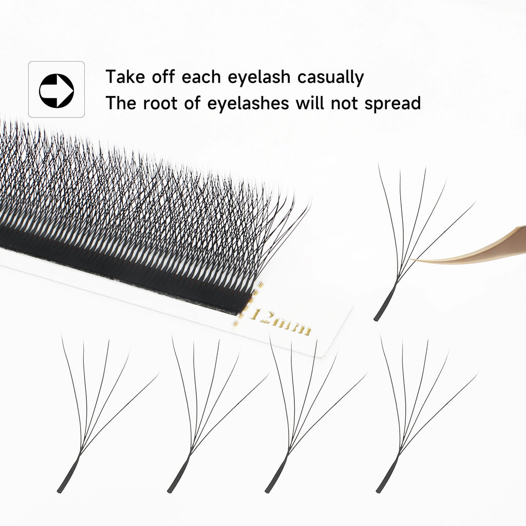 XIUSUZAKI W Shaped Lashes Bloom 2D 3D 4D 5D 6D 7D 8D Automatic Flowering Premade Fans Eyelashes Extensions YY Individual Lashes