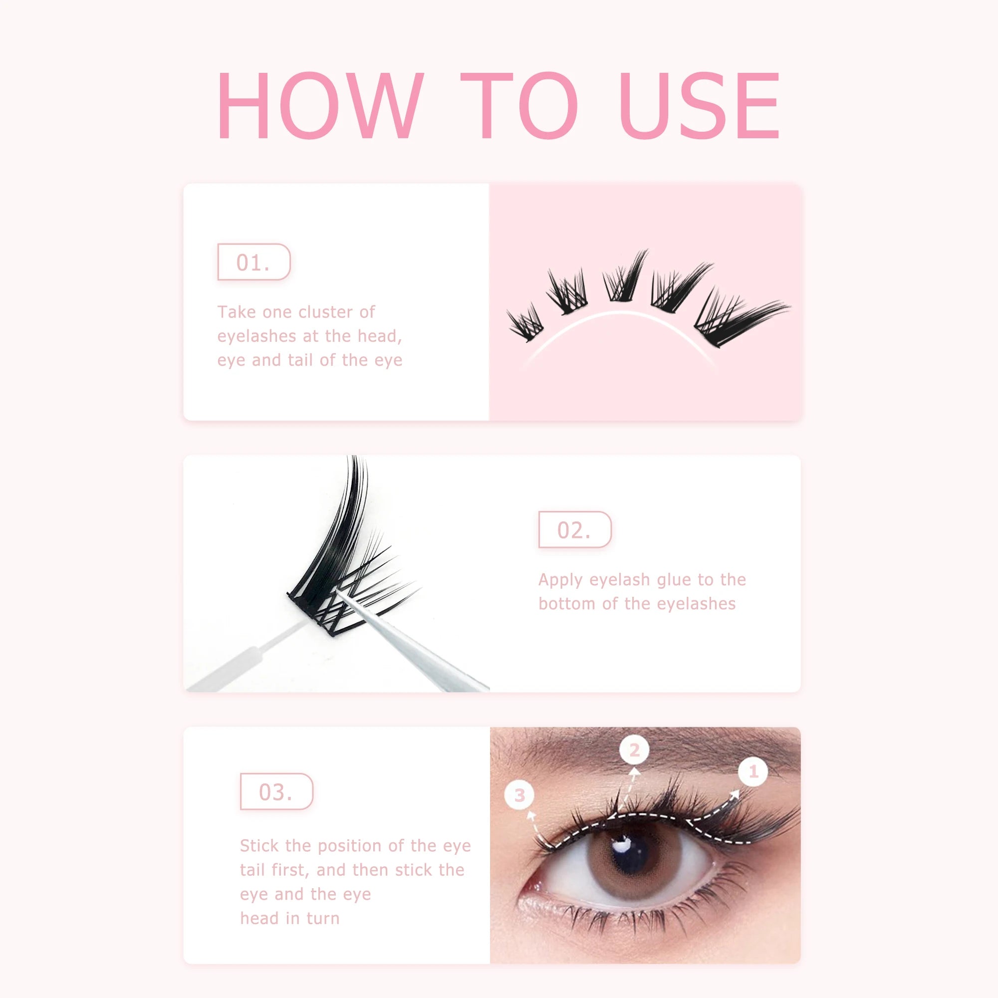 Puppy lashes Fox Series Rabbit Eye Lashes Segmented False Eyelashes Natural Simulation Thick Single Cluster Comic Fairy Lashes