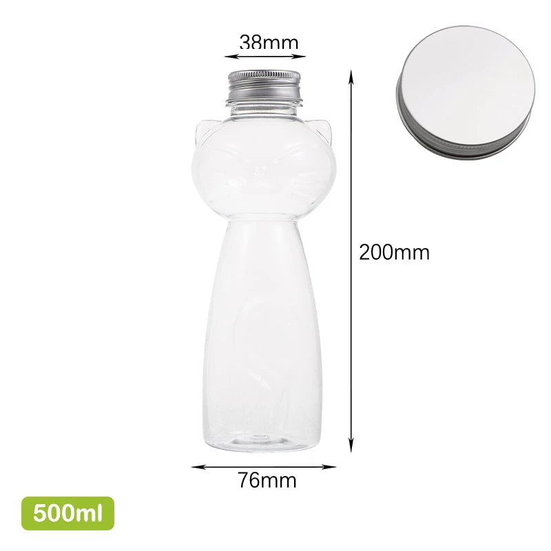 Disposable Drink Bottles Juice Storage Bottles Beverage Milk Tea Bottles Cute Bear Juice Drink Milk Tea Sealed Bottle