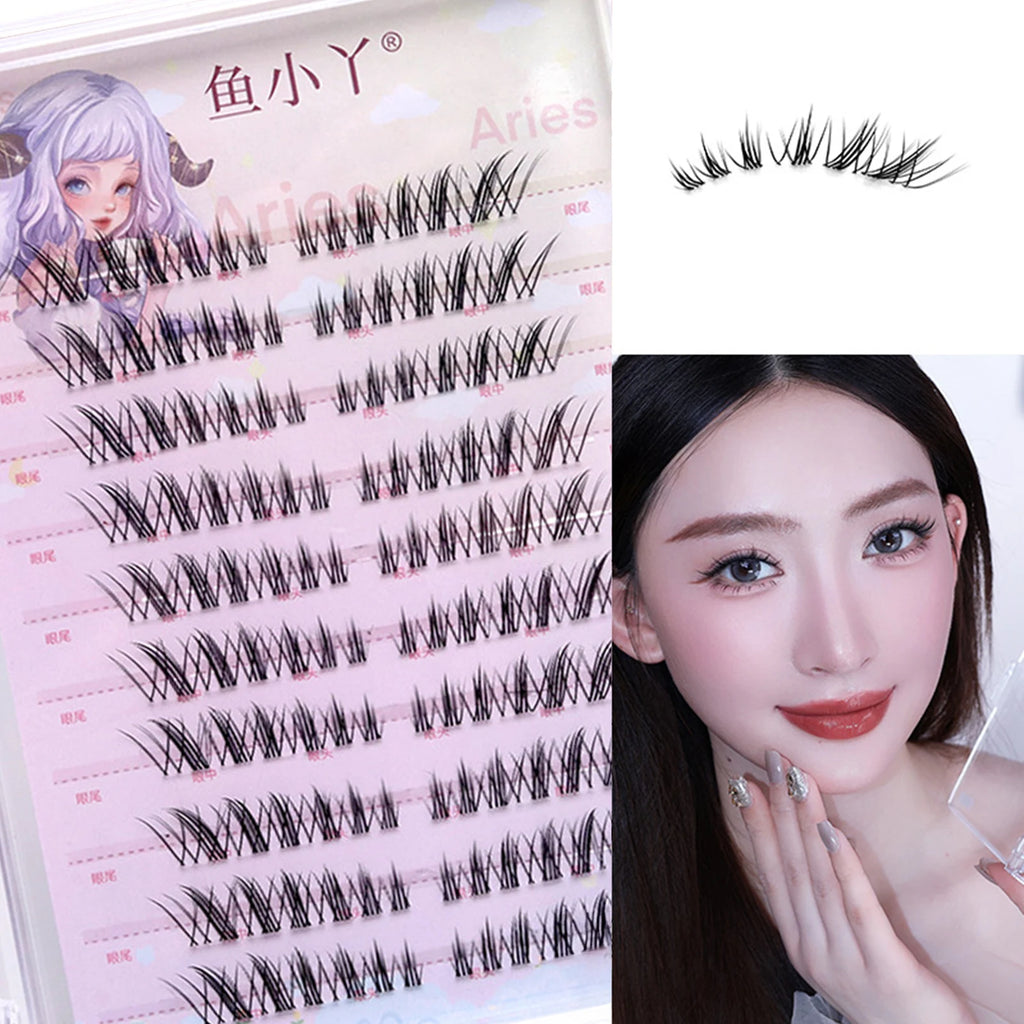 DIY U shaped Resuable Lashes Spiky Cluster Eyelash Extensions For Korean Kpop Girl Eye Makeup Tool 10 Rows