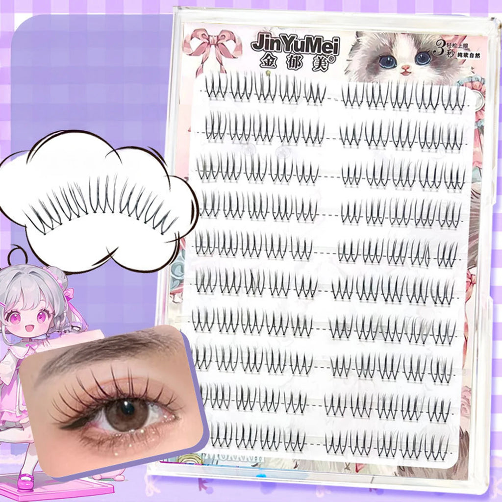 DIY U shaped Resuable Lashes Spiky Cluster Eyelash Extensions For Korean Kpop Girl Eye Makeup Tool 10 Rows