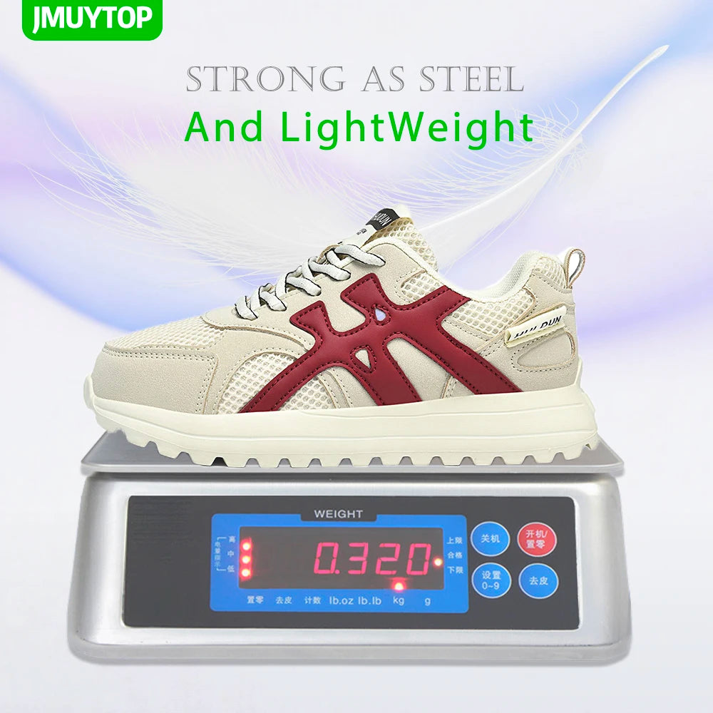 Women tennis work safety Shoes Comfor security shoes woman working Sneakers Lightweigh Breathable Non-Slip summer work boots