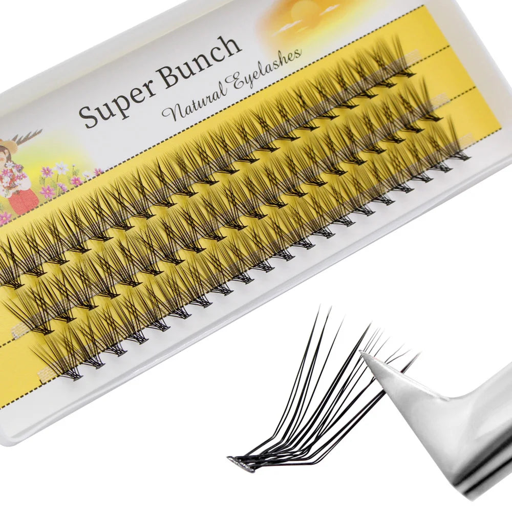Super Bunch New L Curl Mink False Eyelash 60 Clusters Lashtray Makeup 20D Eyelashes Extensions Individual Handmade Eye Lashes