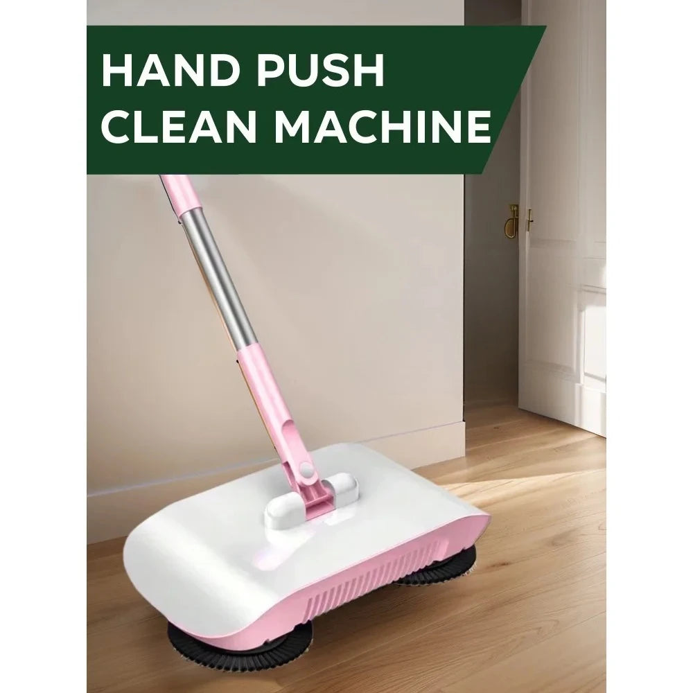Household Cleaning Essentials - Push Broom and Mop Combo, Walk-Behind Sweeper Household Cleaning Home 2-in-1 Sweeper