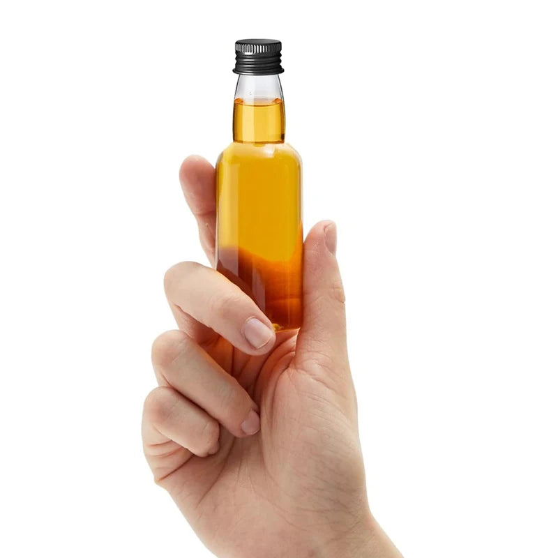 10PCS 30ML-150ML Portable Plastic Juice Bottles Reusable Drink Container Mini Liquor Bottle For Favors Weddings Parties Favors