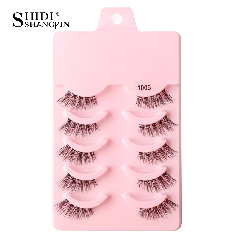 Half Eyelashes False Lashes 10-5 Pairs Cat Eye Eyelashes Eyelash Extension 3D Mink Half Lash Natural Makeup faux Cils maquiagem
