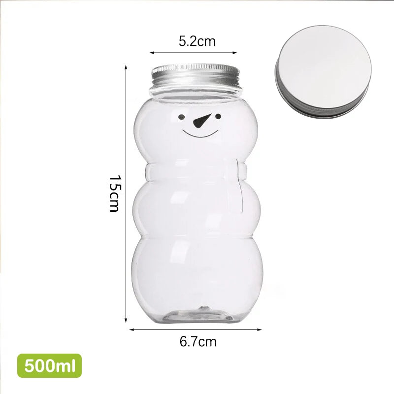 Disposable Drink Bottles Juice Storage Bottles Beverage Milk Tea Bottles Cute Bear Juice Drink Milk Tea Sealed Bottle