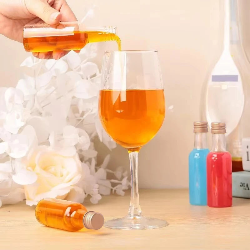 10/30/50/100Pcs Mini Plastic Wine Bottle Suit 1.7 Oz Portable Clear Juice Bottle Cereal Bottle Christmas Party Decorative Bottle
