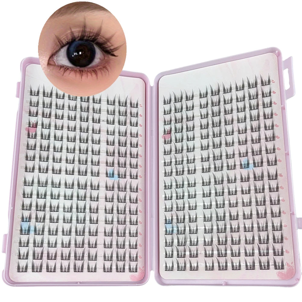 288 Large Eyelashes with Pointed Cat-Eye C-Curl 10-14Mm Eyelashes That Are Natural And Light Without Blinking to Enlarge