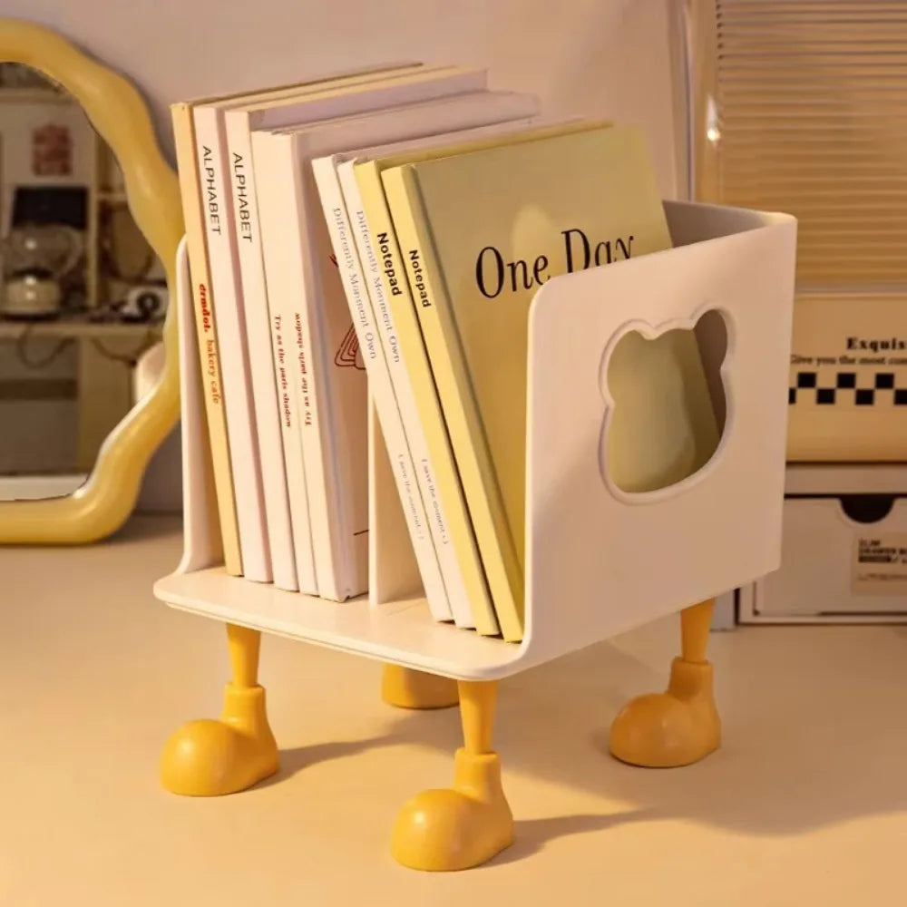 Exquisite Multi-layer Design Desktop Book Stand Efficient Easy to Install Layered Book Shelf Student Storage Rack Office