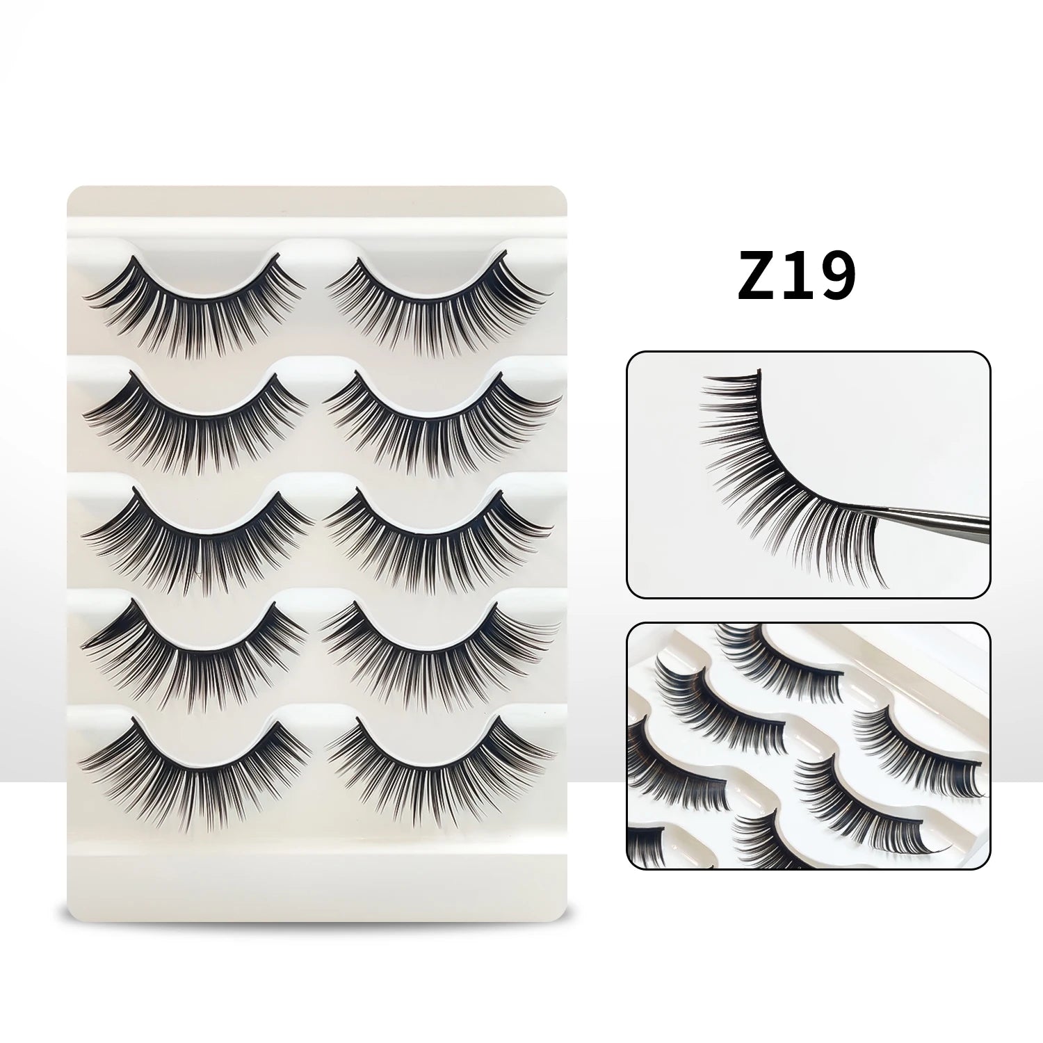 Makeup Eyelashes 5 Pairs Cat Eye Lashes Wholesale Natural Look End Eye Elongate Fox Eye Faux Mink Lashes