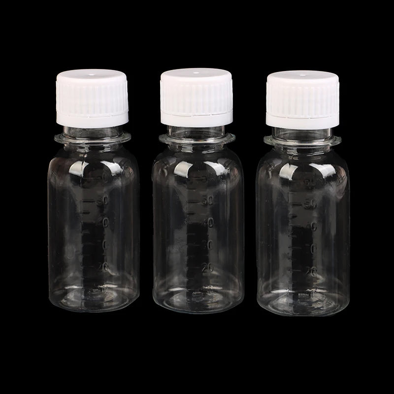 5PCS 60ML Small Plastic Bottles Ginger Shot Bottles With Caps Mini Juice Bottles Reusable Liquid Bottle Container Leak Proof