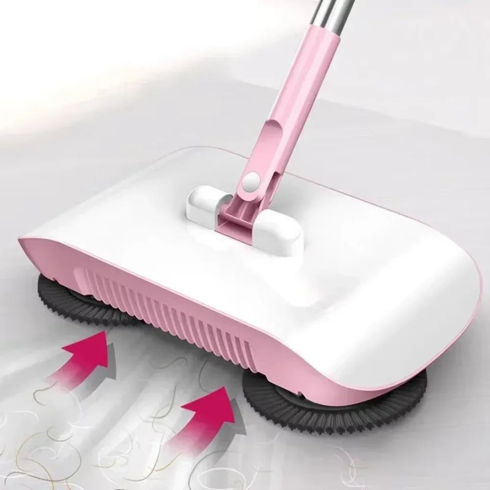 Household Cleaning Essentials - Push Broom and Mop Combo, Walk-Behind Sweeper Household Cleaning Home 2-in-1 Sweeper