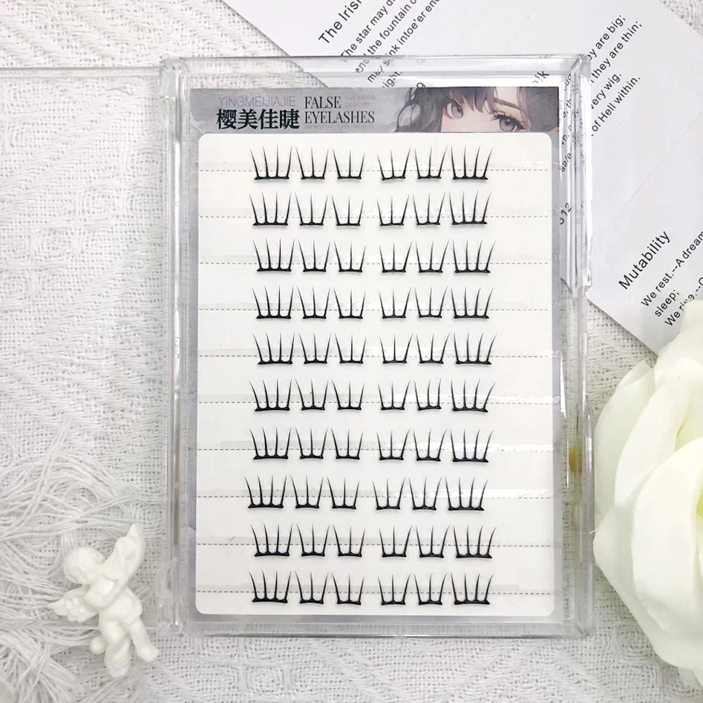 Glue-free Korean Style False Eyelashes Girl Group Fashion Eyelash Extension Natural Manga Segemented DIY Lashes Large Capacity