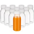 10pcs 200/250/300/350ml Plastic Juice Bottle Transparent Water Bottle PET Milk Beverage Bottle With Lid Camping Hiking Drinkware