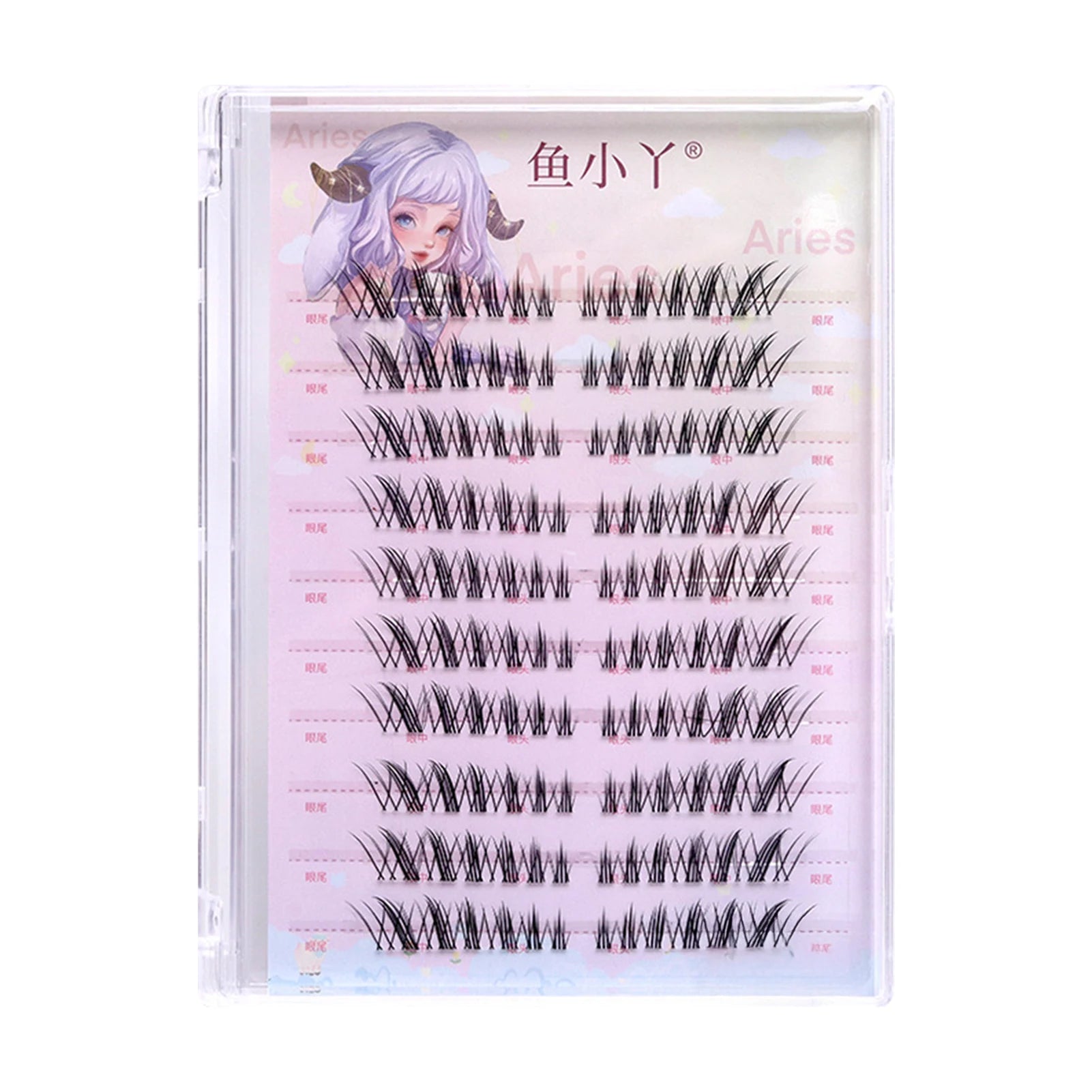DIY U shaped Resuable Lashes Spiky Cluster Eyelash Extensions For Korean Kpop Girl Eye Makeup Tool 10 Rows