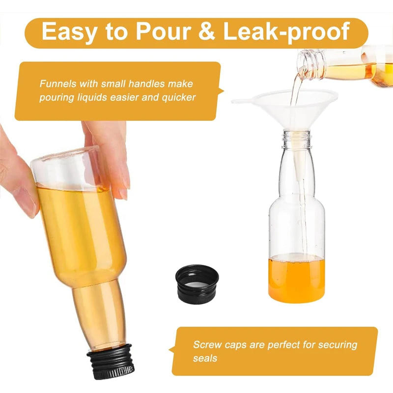 10PCS 30ML-150ML Portable Plastic Juice Bottles Reusable Drink Container Mini Liquor Bottle For Favors Weddings Parties Favors