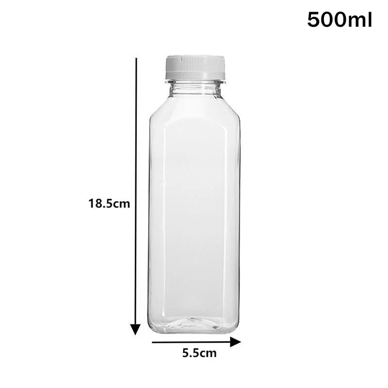Empty Plastic Juice Bottles With Caps Water Bottles Clear Bulk Drink Containers With Lids Juicing Drinking Milk Jam Container