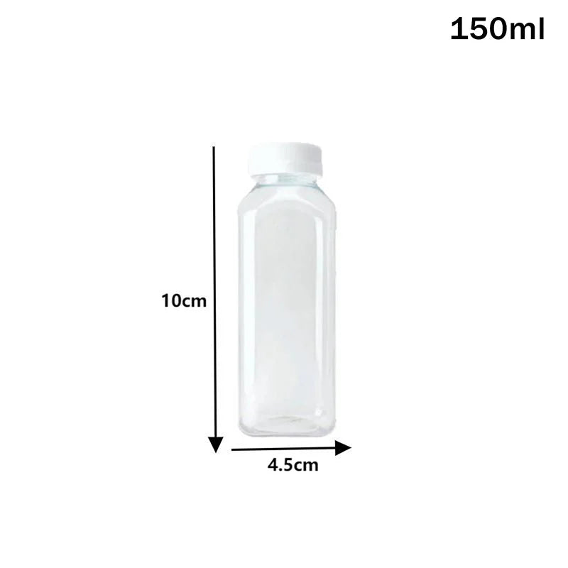 Empty Plastic Juice Bottles With Caps Water Bottles Clear Bulk Drink Containers With Lids Juicing Drinking Milk Jam Container