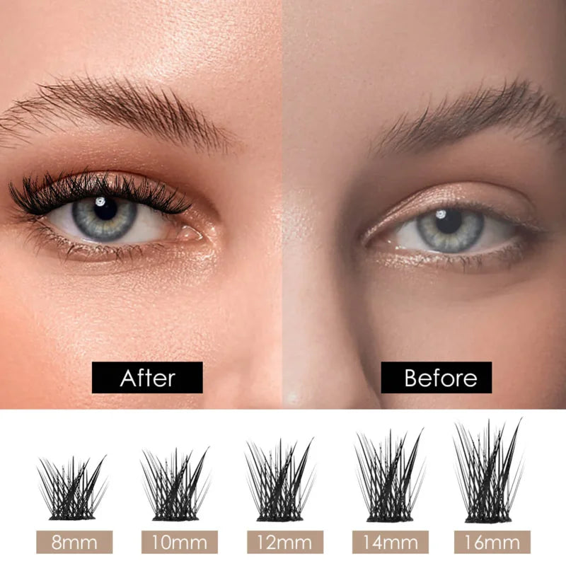 SENSE LASHES DIY 168 Cluster Lashes 14 Rows Segmented Beam Natural D Curl Individual Mink Eyelashes Makeup Supplies