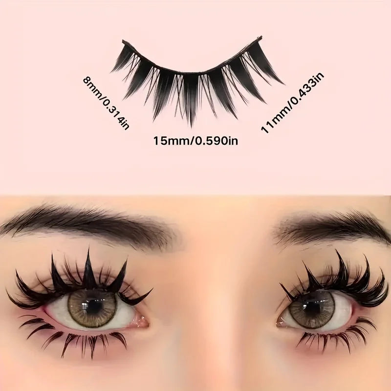 5 pairs of dramatic manga style false eyelashes - thick doll eye makeup, suitable for role-playing and casual wear