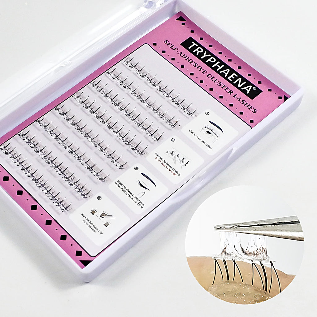 Lash Clusters Set No Glue Needed Self Adhesive Eyelashes Korean Makeup Natural Look Wispy Individual Eyelashes New Manga Lashes
