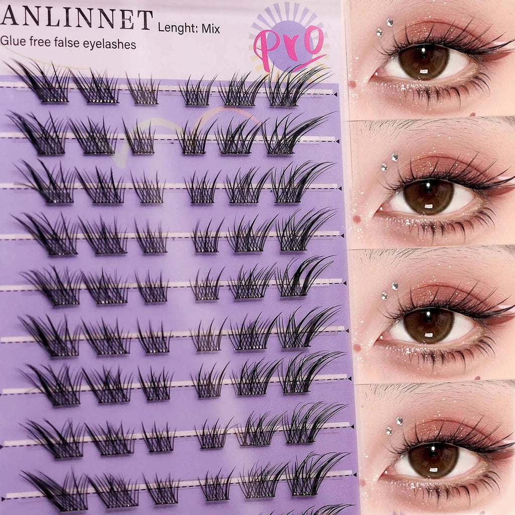Self Adhesive DIY Lashes 100-120 clusters Sunflower style self-adhesive false eyelashes 10-13mm Curl Eyelash extensions