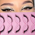 5 Pairs Cat Eye Lashes Long Lashes Cat Eye Look Wispy Lashes Eye End Elongated Strip Thick False Eyelashes