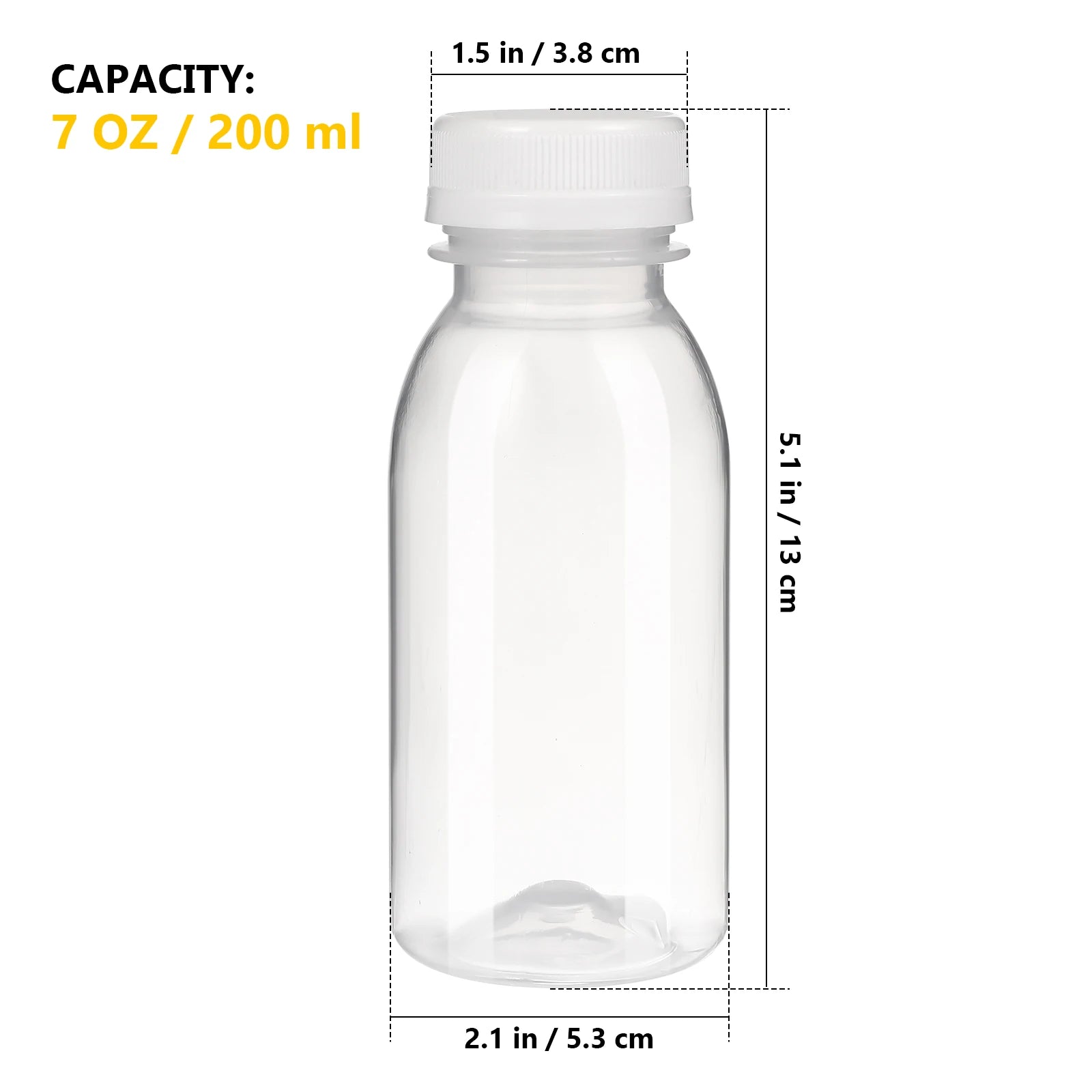 10pcs 200/250/300/350ml Plastic Juice Bottle Transparent Water Bottle PET Milk Beverage Bottle With Lid Camping Hiking Drinkware