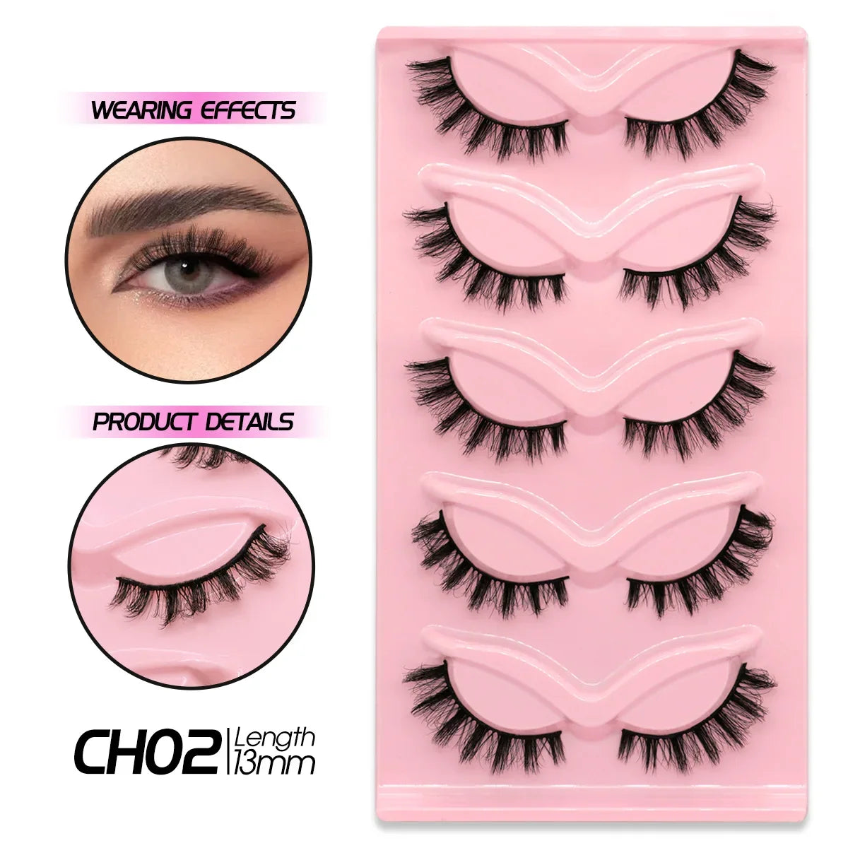 Veltrinay False Eyelashes Cat Eye Lashes Manga Lashes Faux Mink Eyelashes Natural Long Winged End Eye Elongated Lashes Makeup