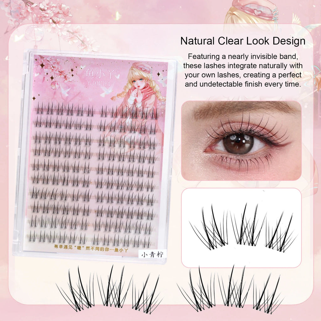 Fashion False Eyelashes for women makeup Small Natural clusters Premium Synthetic Fiber Lashes for Daily Wear C Curl