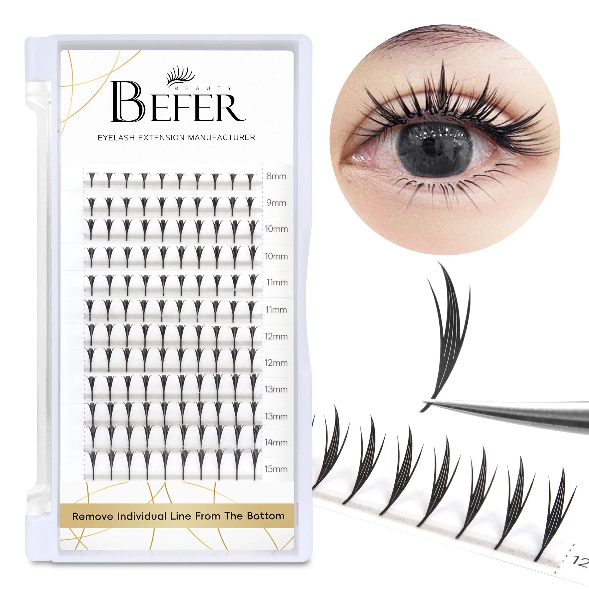 Befer Beauty Anime Lashes 240 Clusters Manga Style Feather Lash Flora Cat Eye Eyelashes 8-15mm C/D Curl Lash Extensions Supplier