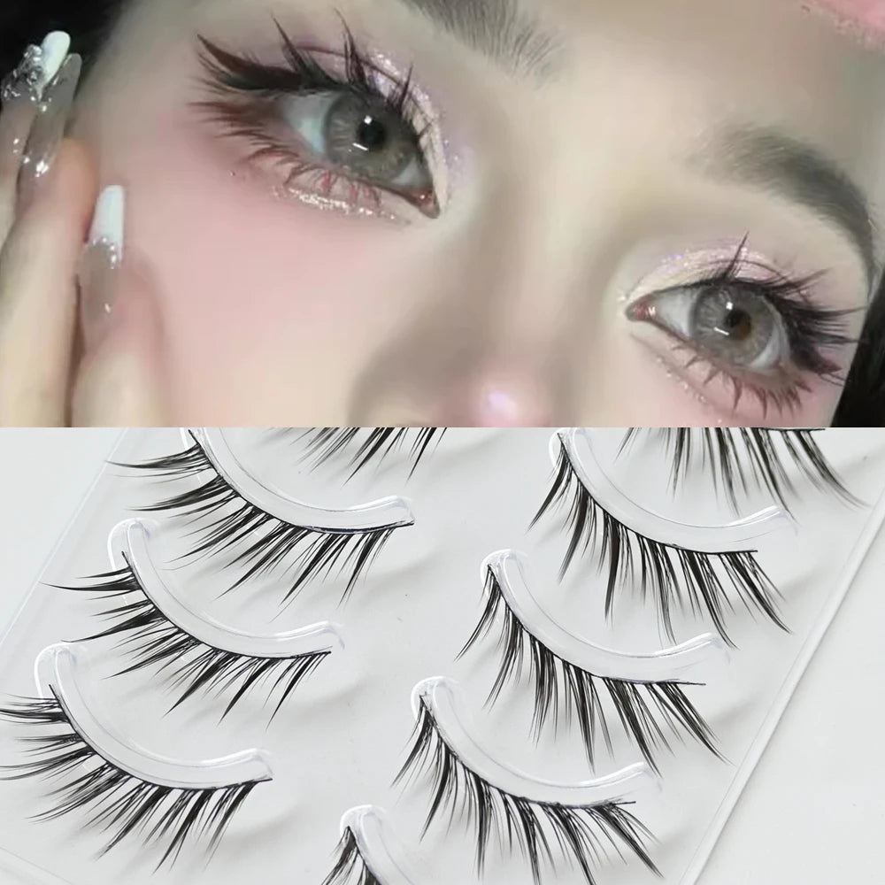 BLINKWAVE manhua lashes 5 Pairs Little Devil Fairy Fairy Eyelash Natural eyelashes Comic Eyes manga lashes korean makeup
