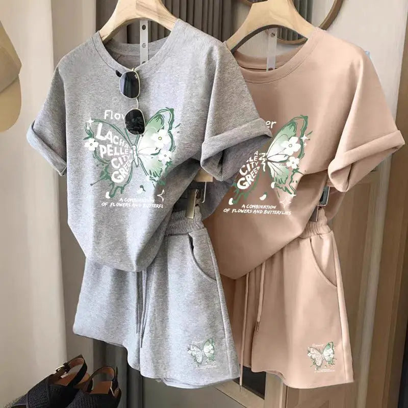 Summer Fashion Youthful Casual Sporty Outfit For Women Slim Fit Two Piece Set Trendy