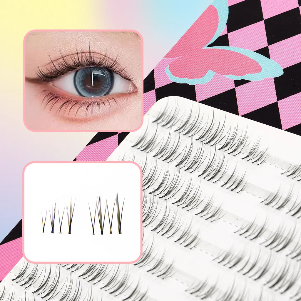 100 Pcs of Natural Eyelash Clusters Comfortable Light Transparent Single Cluster DIY Fairy Eye Lashes