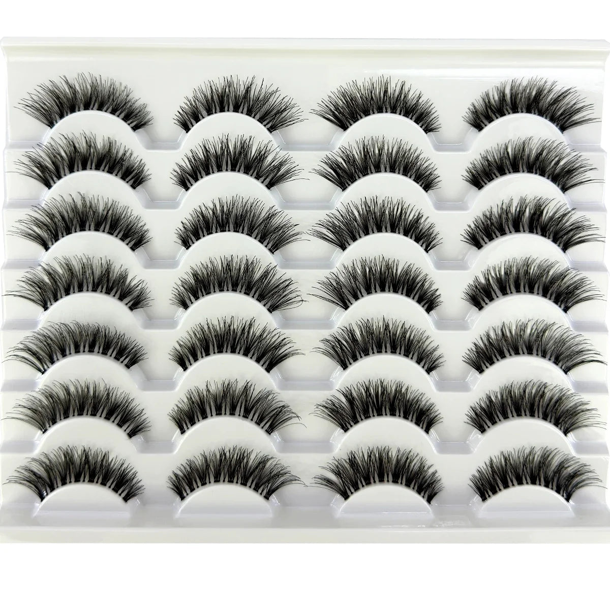 14 pair False Eyelashes  handmade Transparent Stem Soft Cross Natural Long Eye Lashes Daily Makeup Tools Art Thick Fake Eyelashe