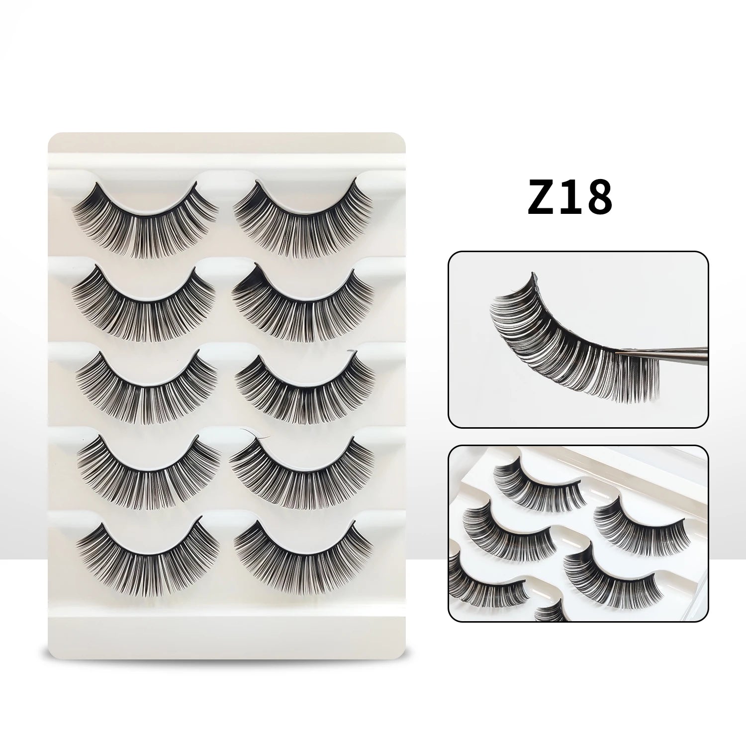 Makeup Eyelashes 5 Pairs Cat Eye Lashes Wholesale Natural Look End Eye Elongate Fox Eye Faux Mink Lashes