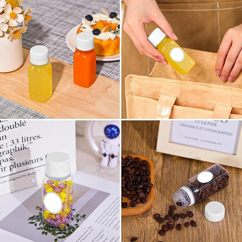 Empty Plastic Juice Bottles With Caps Water Bottles Clear Bulk Drink Containers With Lids Juicing Drinking Milk Jam Container