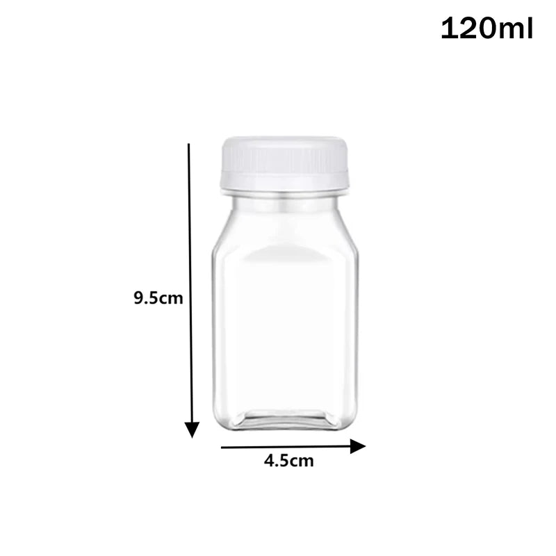 Empty Plastic Juice Bottles With Caps Water Bottles Clear Bulk Drink Containers With Lids Juicing Drinking Milk Jam Container