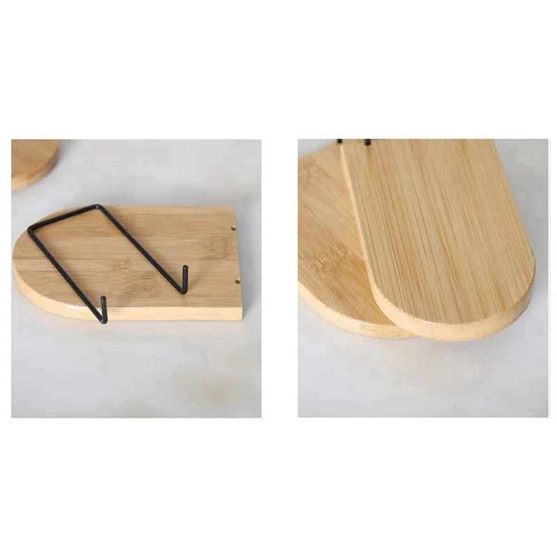 A19F-Wood Decorative Bookends Office Book Stand Bookshelf Ends Sturdy Book Holders For Shelves