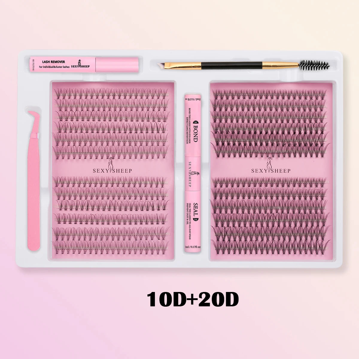 DIY False Eyelashes Clusters Extensions Individual Lashes Cluster Natural Segmented With glue,Remover,lash brush，tweezers