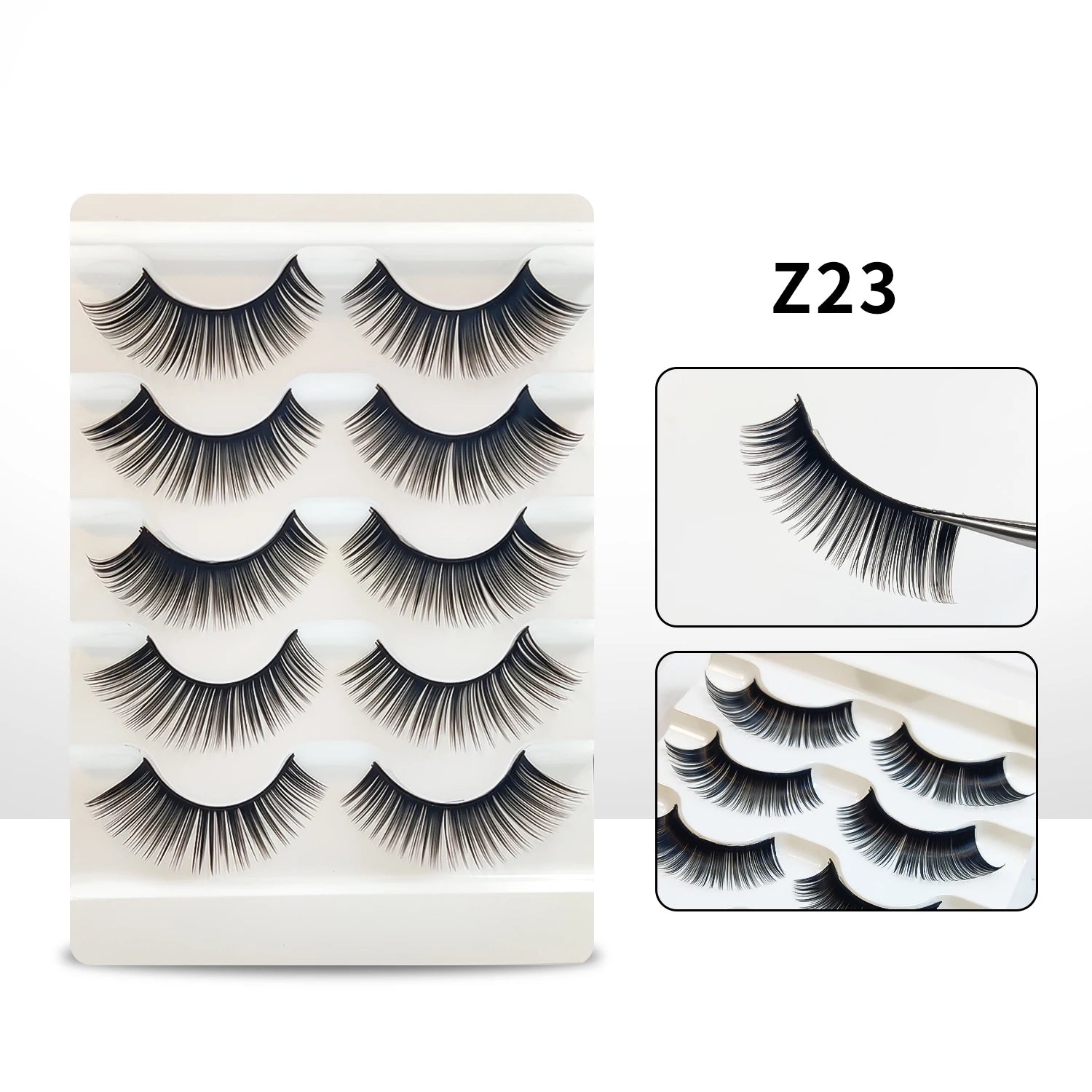 Makeup Eyelashes 5 Pairs Cat Eye Lashes Wholesale Natural Look End Eye Elongate Fox Eye Faux Mink Lashes