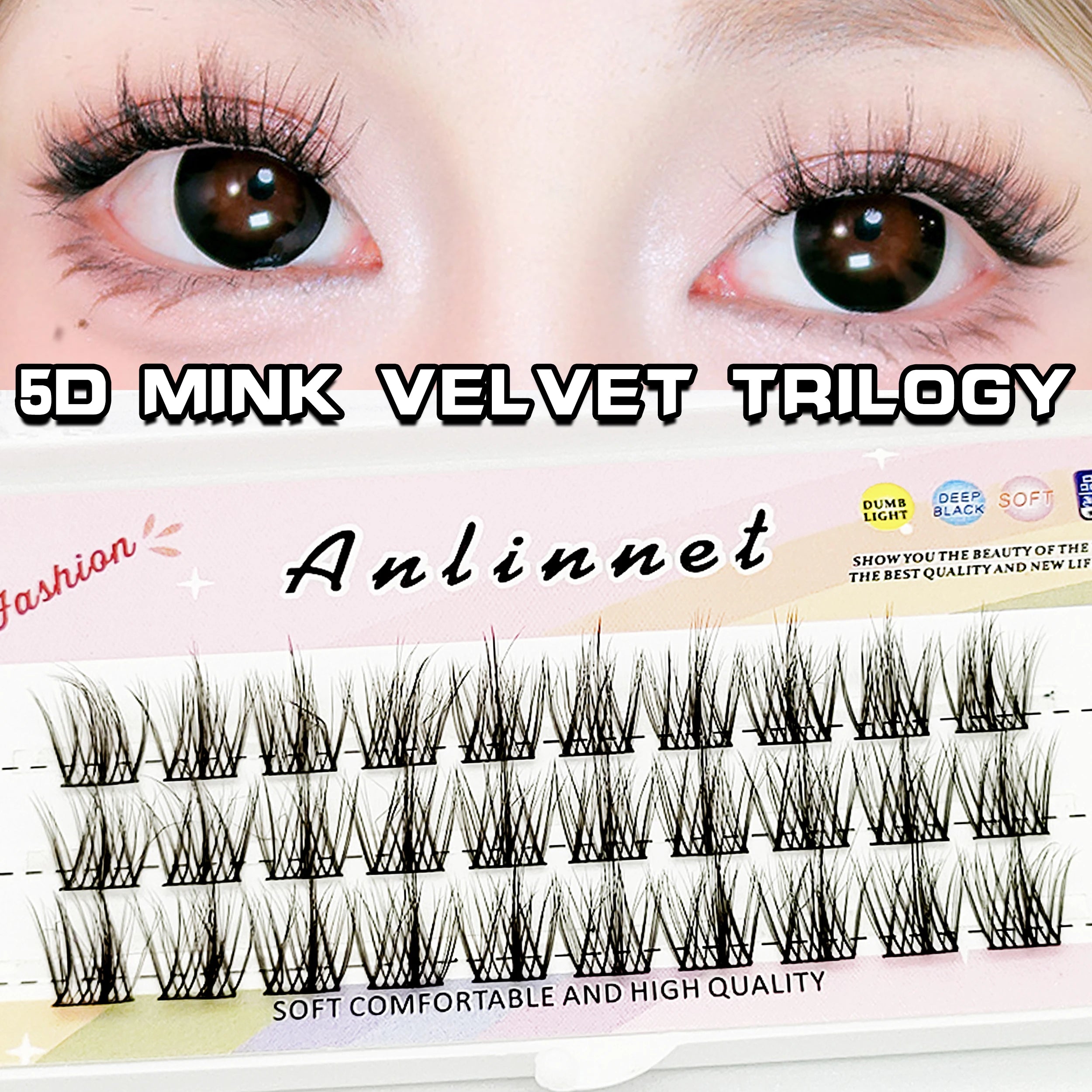 Natural Soft and Slim Eyelashes, 20 Rows, 400 Clusters, Large Capacity, Reusable, DIY Makeup, False Eyelashes