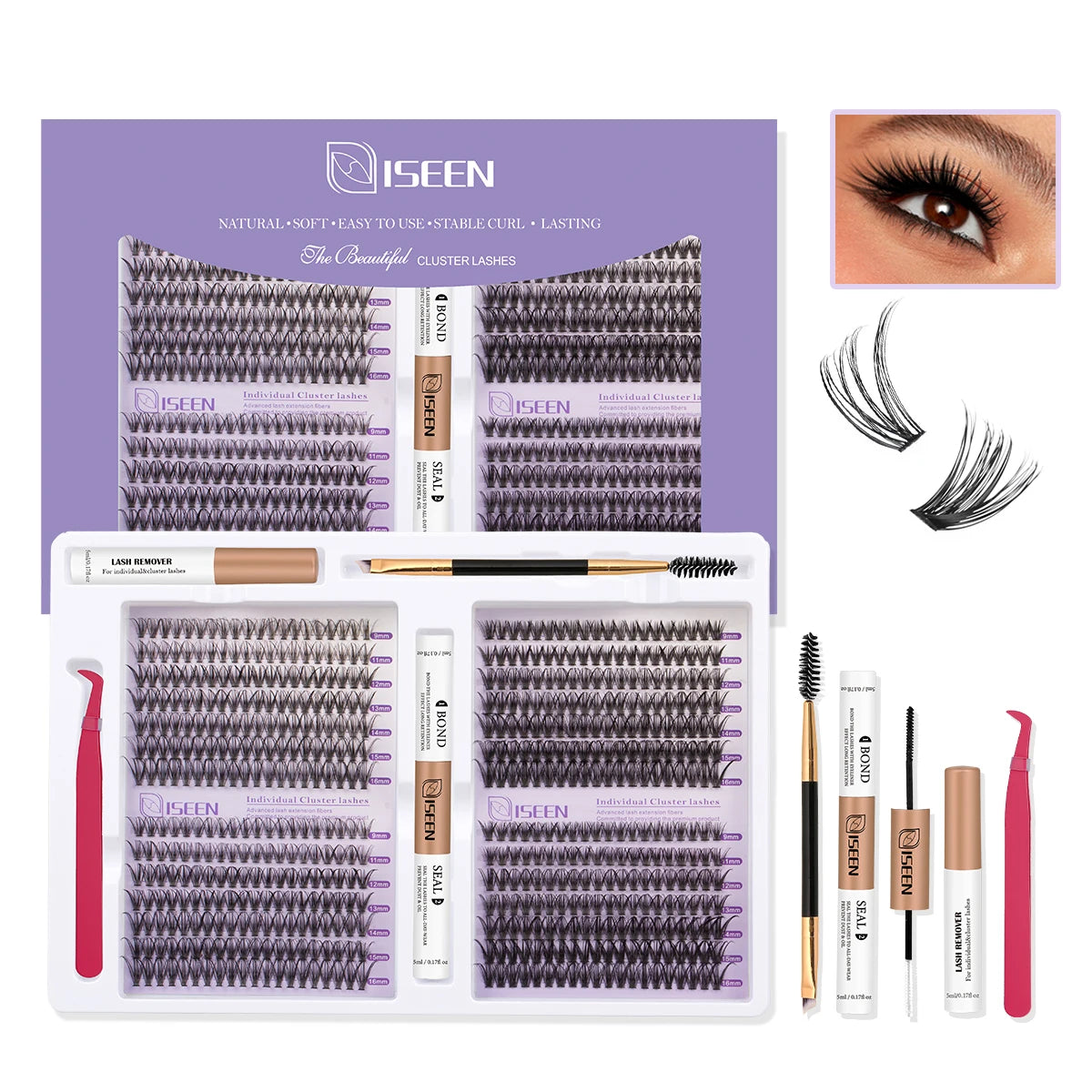 Eyelashes Cluster Cat Eye Lashes Natural long Lashes Individual Lashes Mixed Length Eyelash Extension DIY Lashes