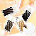 SONG LASHES  High Quality Straight Curvate Extensions False Eyebrow 12Lines Brown Color Eyebrow Extension